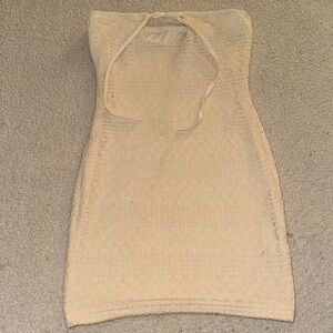 SHEIN Beige Halter Knit Dress